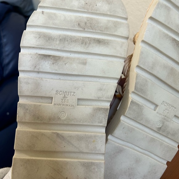 SCHUTZ Mel Braided Strappy Slides Multi Neutral Women's Size 7.5 Slip On Leather - Picture 11 of 11